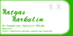 matyas markulin business card
